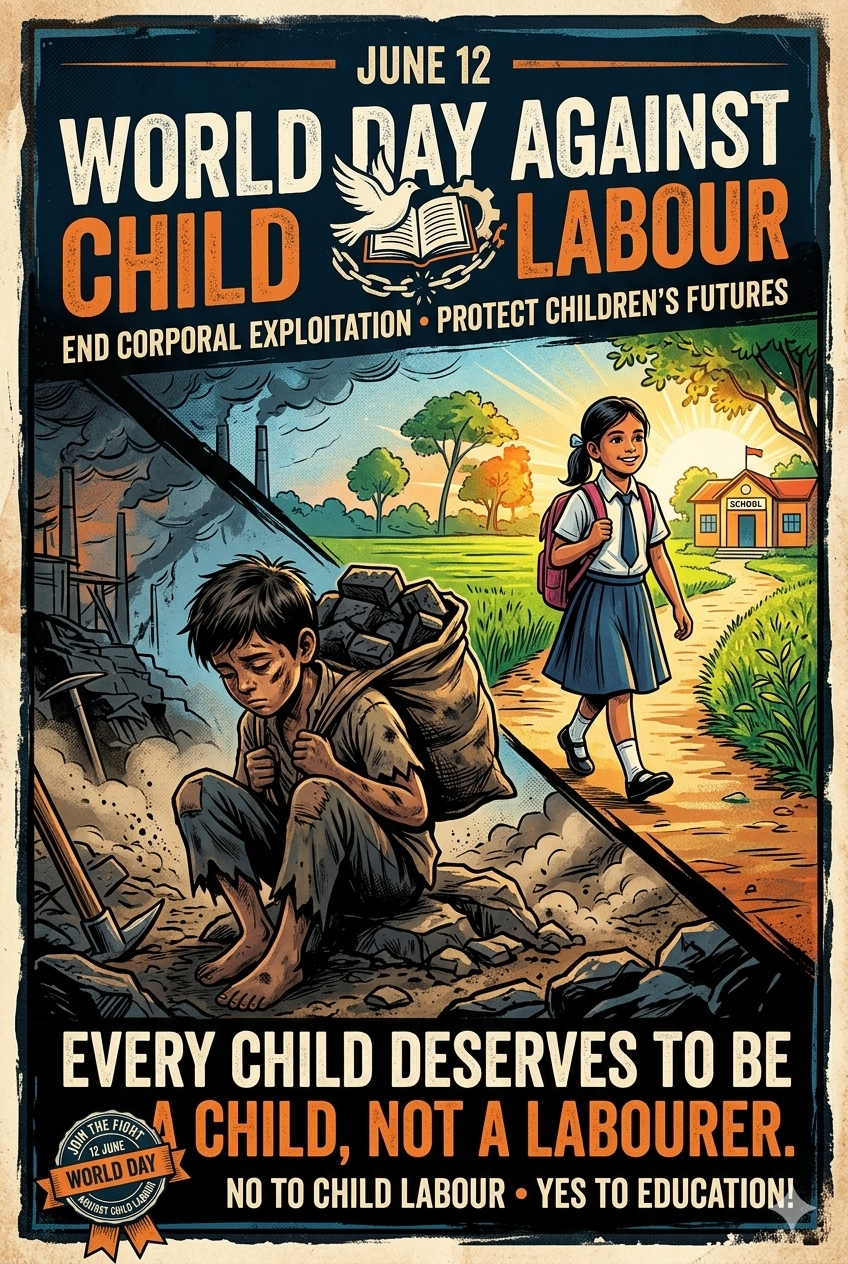 World day against Child labour 12th June, 2026 (Friday)